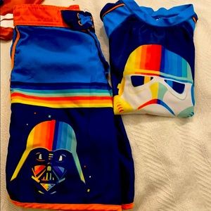 Star Wars swimsuit and rashguard boy size 7/8